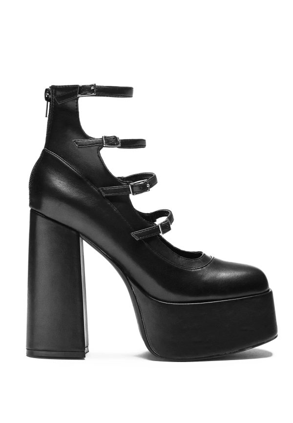 Koi Footwear - Gurren Strappy Platform Black - Heels Online