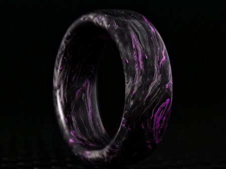 Lavender Burl Carbon Fiber Ring Fashion