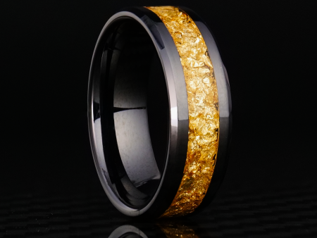 24K Gold Leaf Ring on Black Ceramic | Full Channel Online Hot Sale