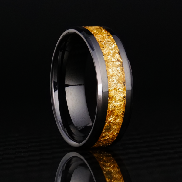 24K Gold Leaf Ring on Black Ceramic | Full Channel Online Hot Sale