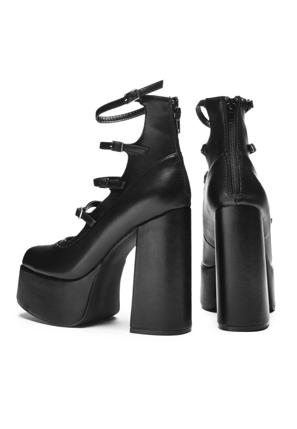 Koi Footwear - Gurren Strappy Platform Black - Heels Online