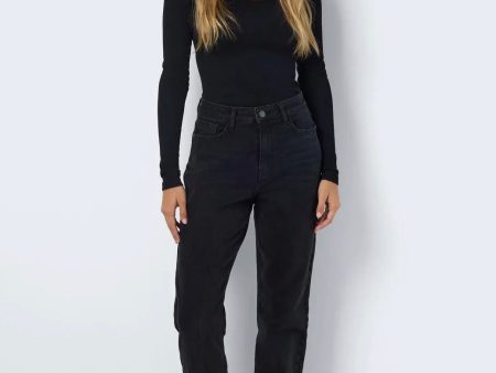 Noisy May - Daisy Mom Fit Black Denim - Jeans Hot on Sale