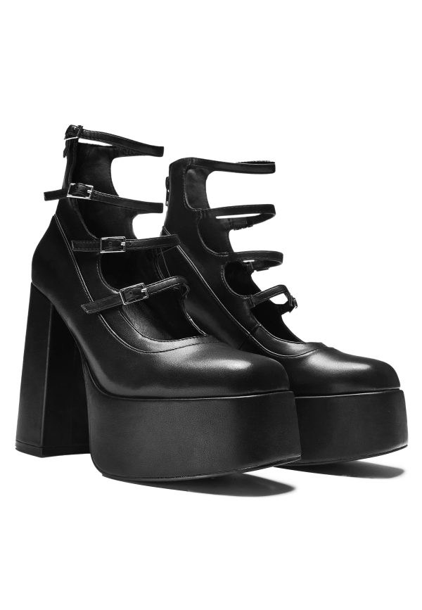 Koi Footwear - Gurren Strappy Platform Black - Heels Online