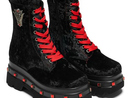 Koi Footwear x Twilight - Volterra Velvet Crow Platform Black - Girl Shoes Sale