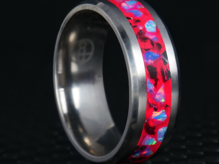 Cotton Candy Opal Glowstone Ring on Titanium Fashion