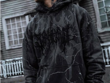 Stay Cold Apparel - Bloodshot Heavy Oversized Black Acid - Hoodie Online Hot Sale