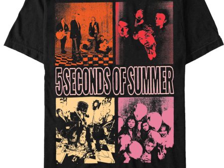 5 Seconds Of Summer - Colour 4 Square - T-Shirt Hot on Sale