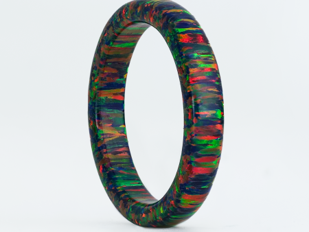 4mm Black Fire Opal Stackable Ring Online now