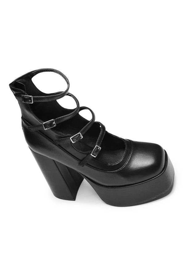 Koi Footwear - Gurren Strappy Platform Black - Heels Online