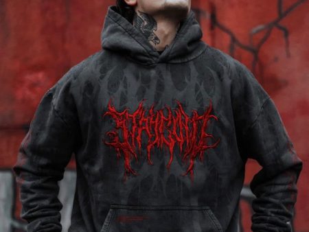 Stay Cold Apparel - Bloodshot Heavy Oversized Red Acid - Hoodie Online Hot Sale