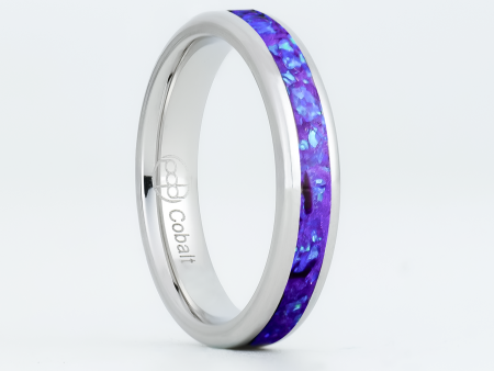 Lavender Opal Glowstone Stackable Ring on Cobalt Chrome on Sale