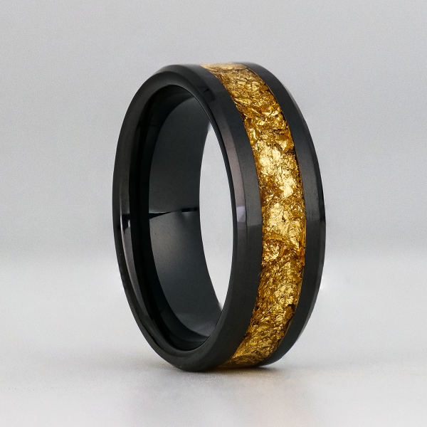 24K Gold Leaf Ring on Black Ceramic | Full Channel Online Hot Sale