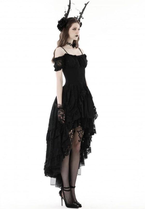 Dark in Love - Gothic Elegant Lady Lace Dovetail - Dress For Cheap