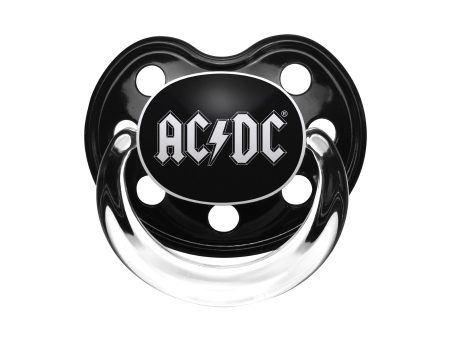 AC DC - Logo Black White - Baby Pacifier on Sale