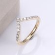 15 Stone Round Diamond Half Eternity Heart Shaped Gold Band | .3975 ct on Sale