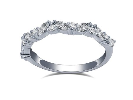 15 Stone Marquise and Round Diamond Gold Band | 0.826 ct Online