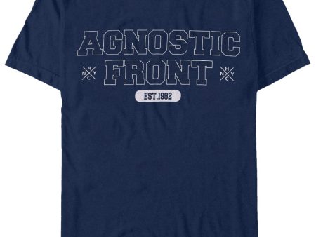 Agnostic Front - Baseball Logo Navy - T-Shirt For Sale