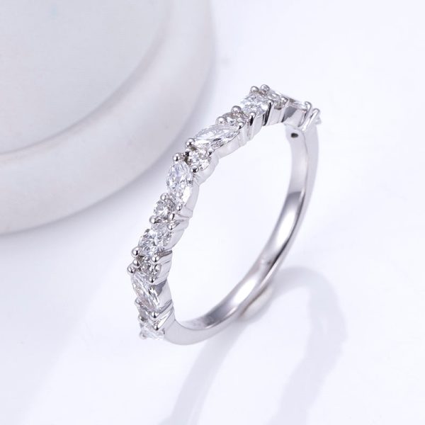 15 Stone Marquise and Round Diamond Gold Band | 0.826 ct Online