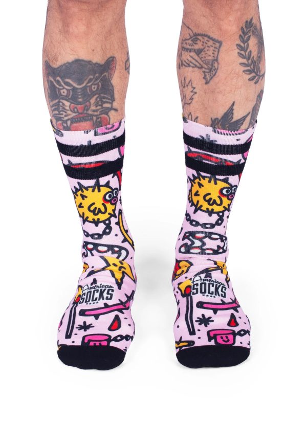 American Socks - Blowfish Mid High Pink - Socks Online Hot Sale