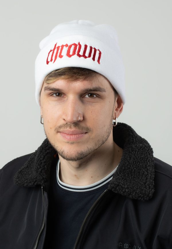 Thrown - Thrown Logo Embroidery White - Beanie Sale