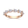 6 Stone Pear Shaped Diamond Gold Band | 1.44 ct For Sale