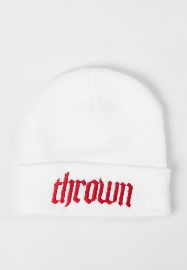 Thrown - Thrown Logo Embroidery White - Beanie Sale