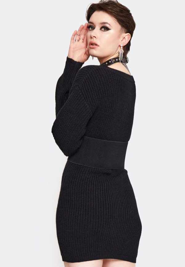 Jawbreaker - Ripped Knitted Black - Dress For Cheap