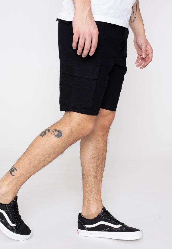 Only & Sons - Sinus 0019 Cot Lin Cargo Black - Shorts For Discount