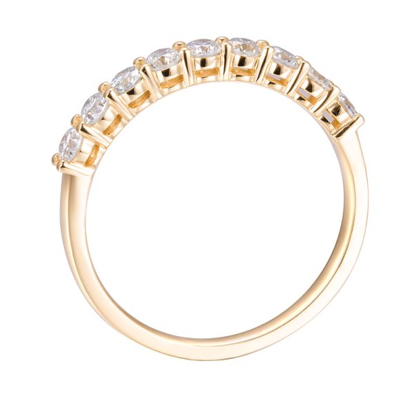 9 Stone Round Diamond Half Eternity Gold Band | 0.585 ct Online Hot Sale