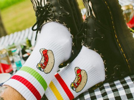 American Socks - Hot Dog Mid High White - Socks Discount