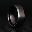 8mm Beveled Black Tungsten Ring Online Hot Sale