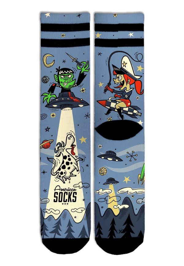 American Socks - Alien Snatch Mid High Blue - Socks Online now