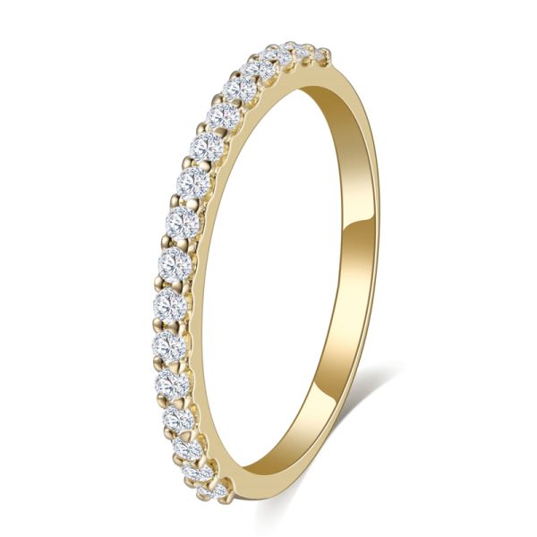 17 Stone Round Diamond Half Eternity Gold Band | 0.255 ct Fashion