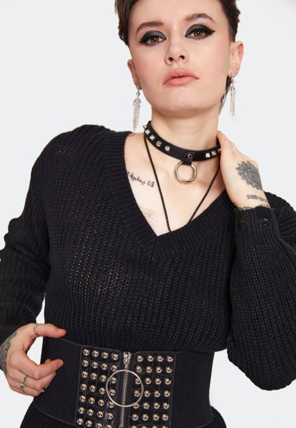 Jawbreaker - Ripped Knitted Black - Dress For Cheap