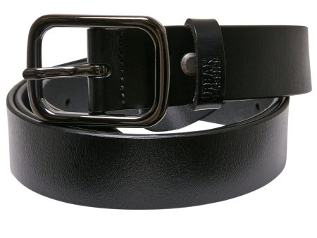 Urban Classics - Synthetic Leather Thorn Buckle Business Black - Belt Online now