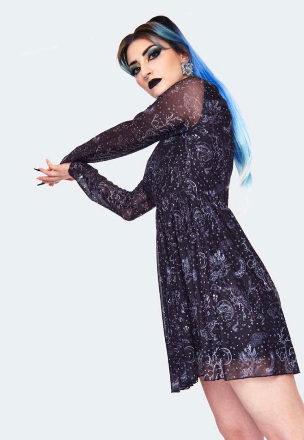 Jawbreaker - Night Forest Long Sleeve Black - Dress Online Sale