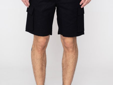 Only & Sons - Sinus 0019 Cot Lin Cargo Black - Shorts For Discount