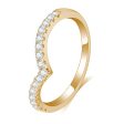 15 Stone Round Diamond Half Eternity Curved Gold Band | .397 ct For Sale