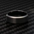 8mm Beveled Black Tungsten Ring Online Hot Sale