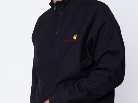 Carhartt WIP - Half Zip American Script Black - Pullover Online Sale