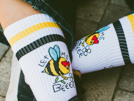 American Socks - Let me Bee Mid High White - Socks Online now