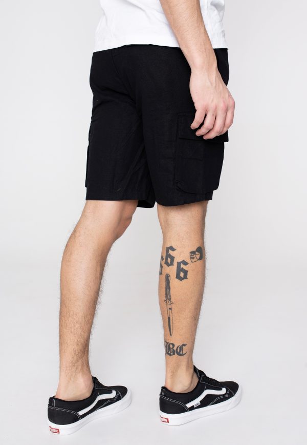 Only & Sons - Sinus 0019 Cot Lin Cargo Black - Shorts For Discount