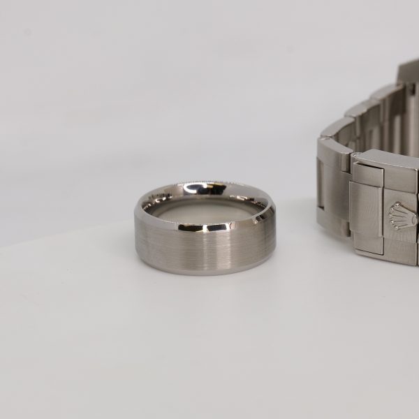 8mm Beveled 904L Stainless Steel Ring Sale