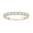 9 Stone Round Diamond Half Eternity Gold Band | 0.585 ct Online Hot Sale