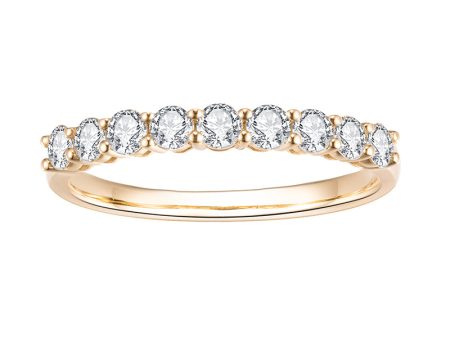 9 Stone Round Diamond Half Eternity Gold Band | 0.585 ct Online Hot Sale