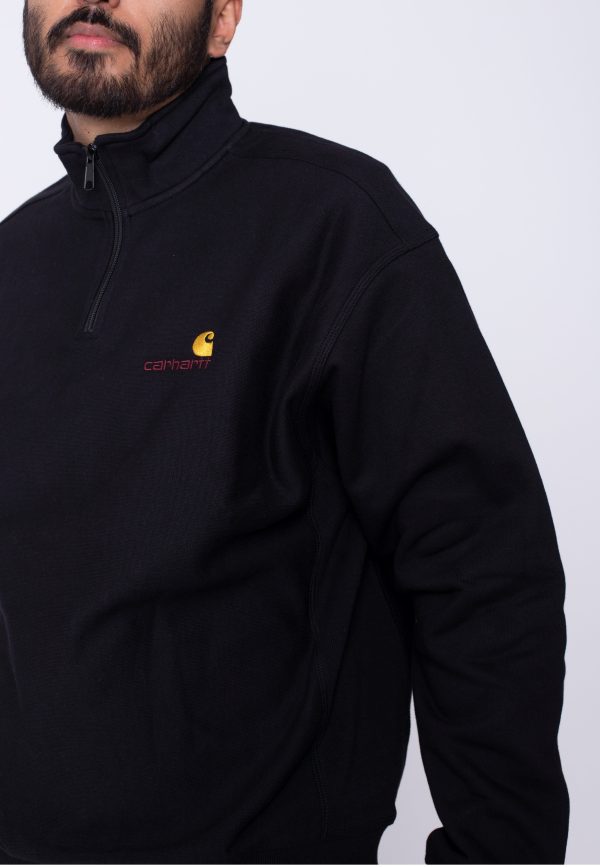 Carhartt WIP - Half Zip American Script Black - Pullover Online Sale