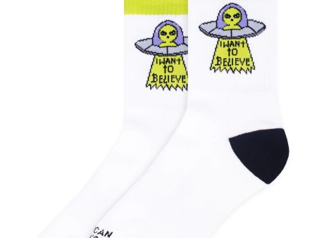 American Socks - Believe Mid High White - Socks Supply