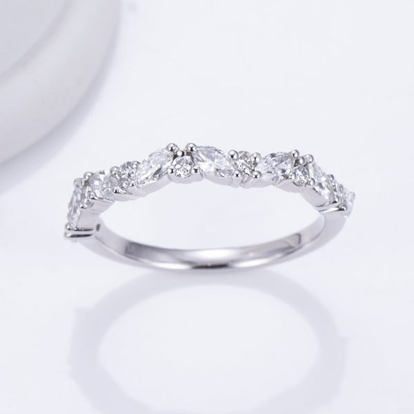 15 Stone Marquise and Round Diamond Gold Band | 0.826 ct Online