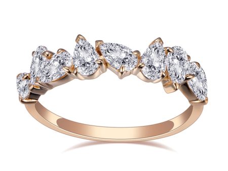 8 Stone Pear Shaped Diamond Gold Band | 0.8 ct For Cheap