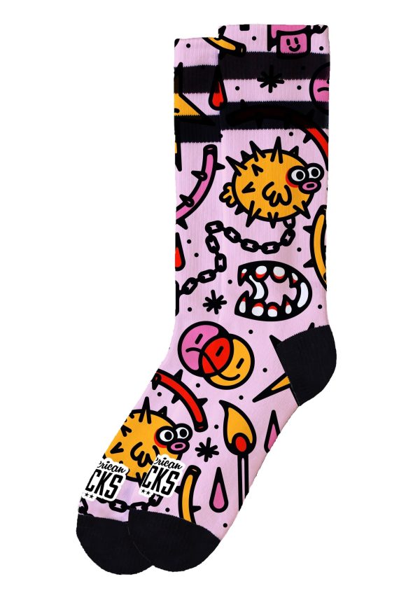 American Socks - Blowfish Mid High Pink - Socks Online Hot Sale